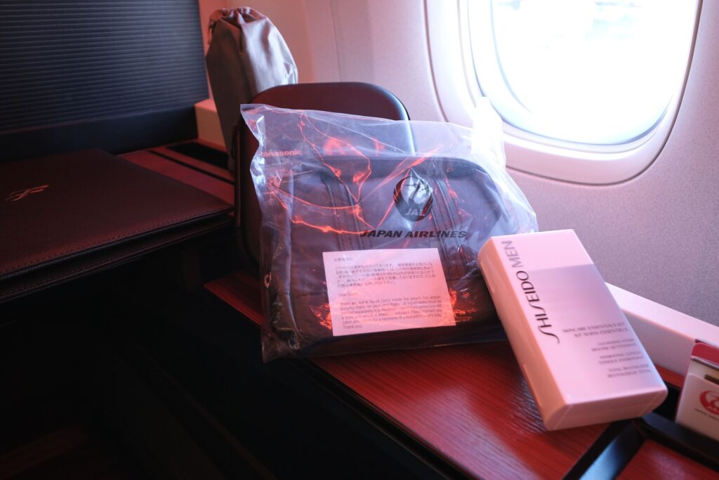 JAL Amenity Kit and Headphones
