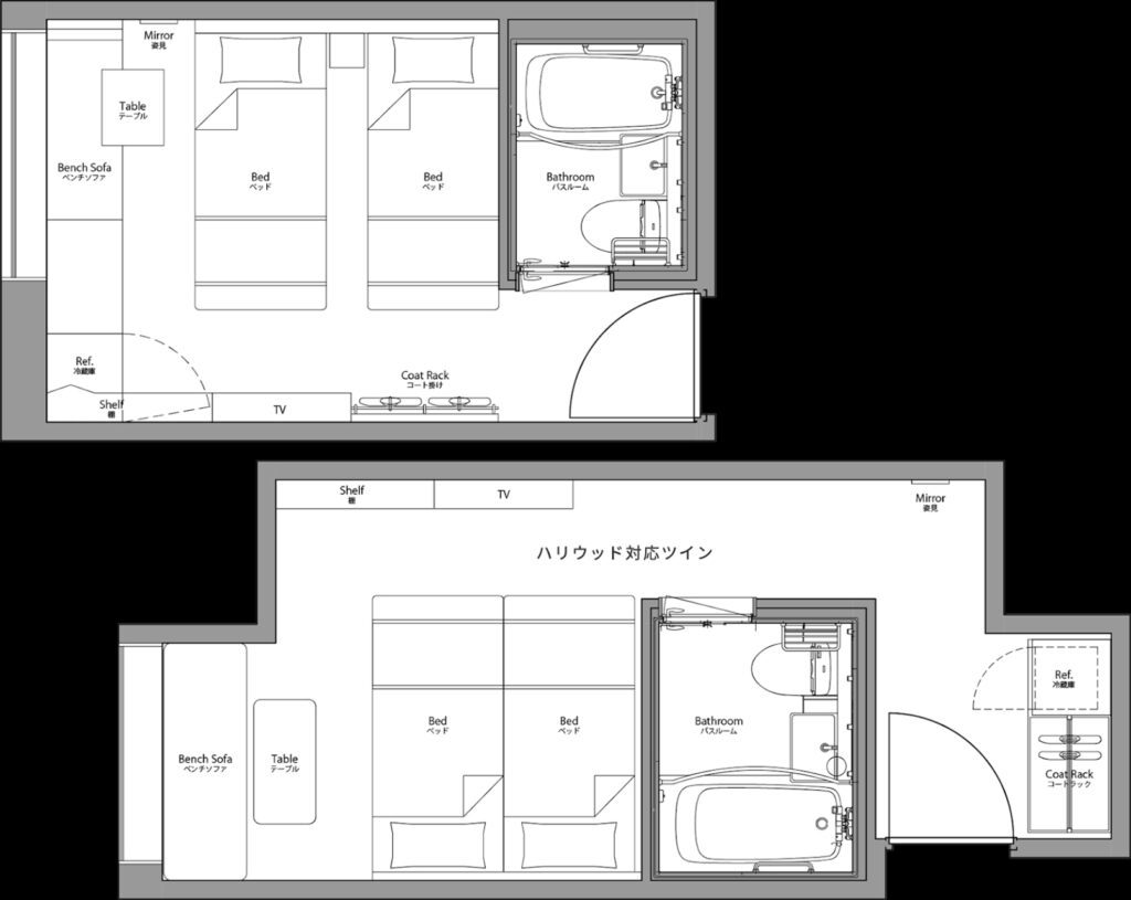 Typical Room floorplan Layout for these rooms
