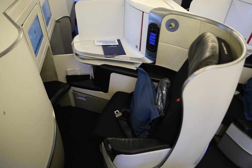 the older style Air France business class seat
