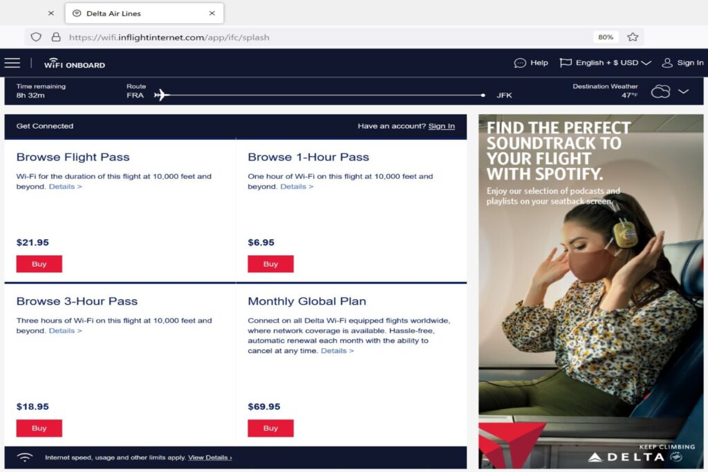 Delta One WIFI page