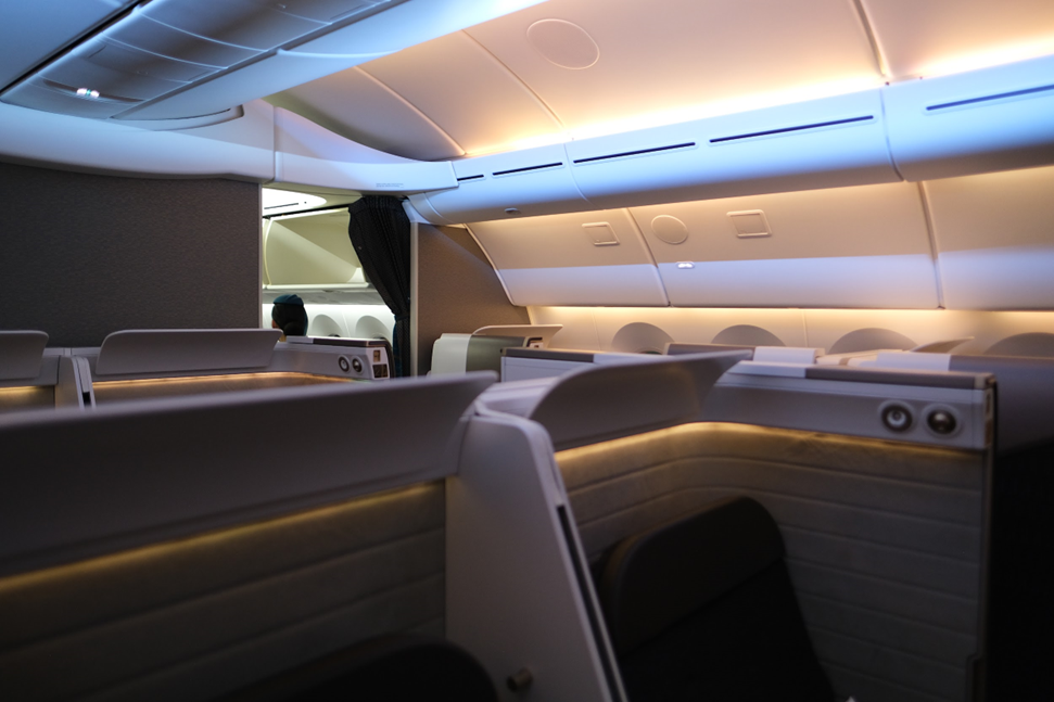 The intimate and very private feel of the First Class cabin.