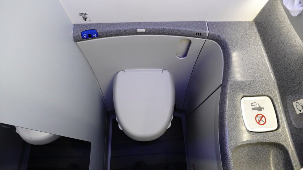 The Tiny LATAM business class toilet.