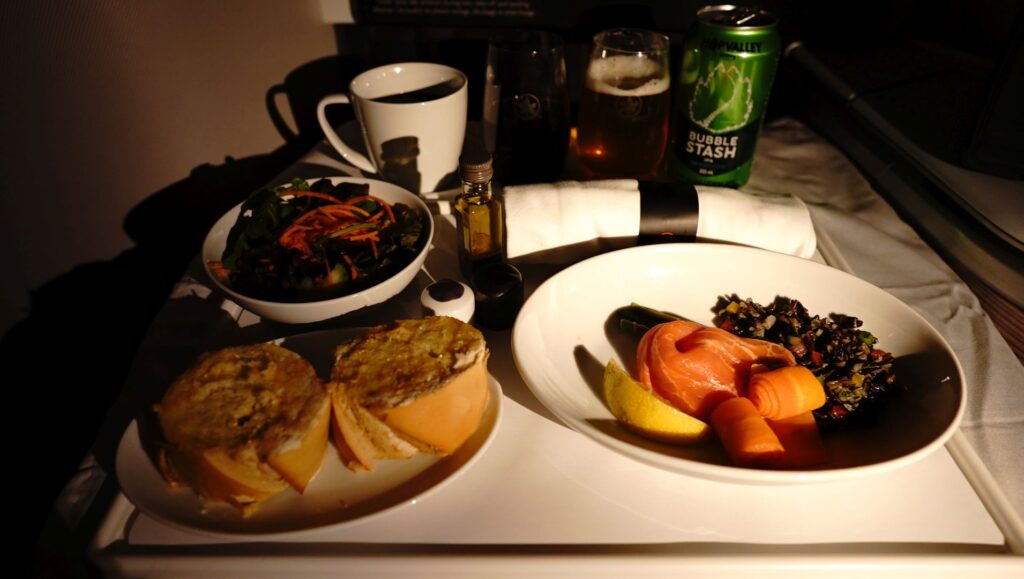 Air Canada Business Class small appetizers and bread