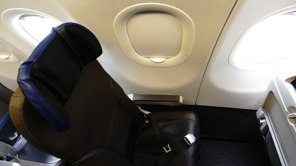 View of LATAM Premium Economy seat from the aisle