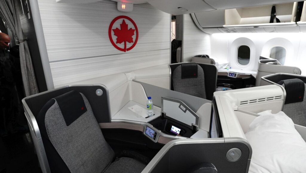 Air Canada Business Class Cabin rear logo