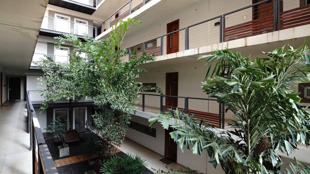 START Villa Morra Central Courtyard and Atrium with trees