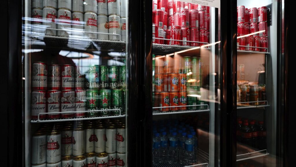 Drinks Fridge with softs and beer