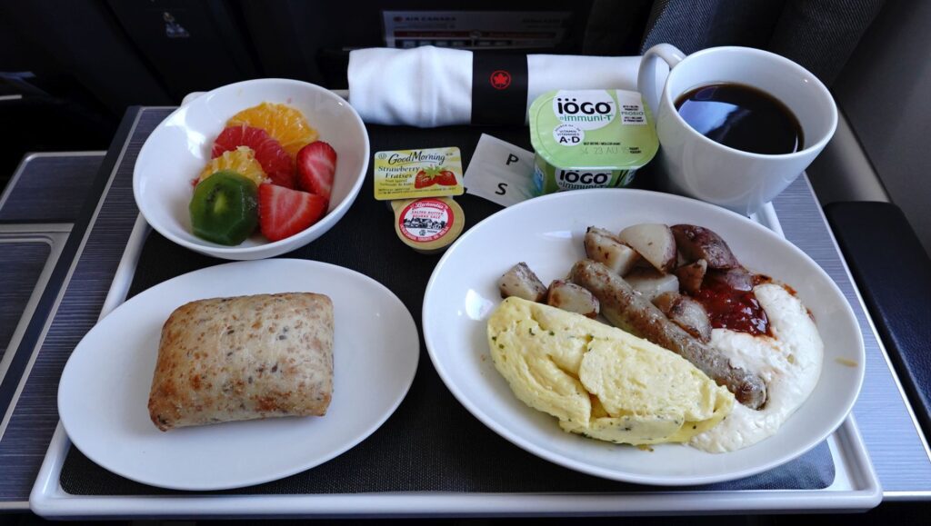 Air Canada business Class full breakfast