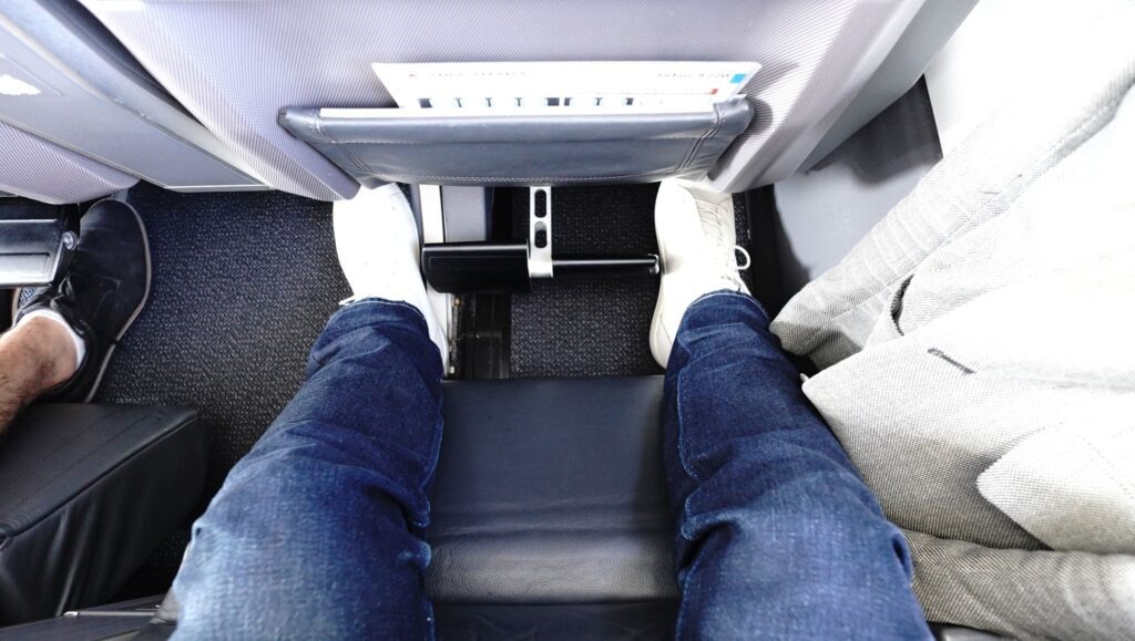 Air Canada's A220-300 Business Class uniquely offers both an ottoman, as well as a foot rest