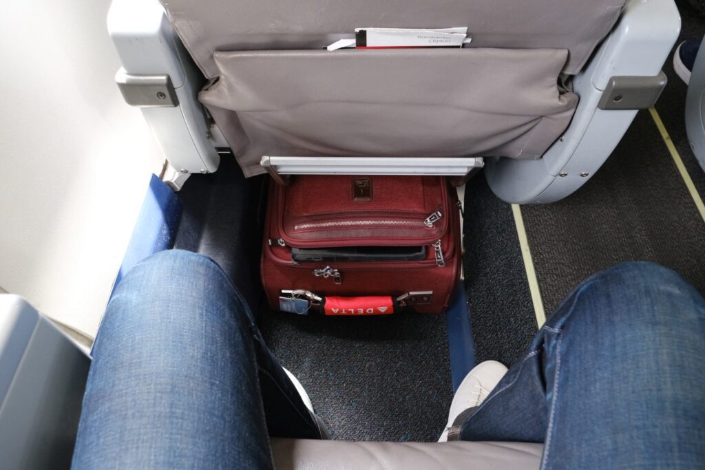 Ample storage space below the seat