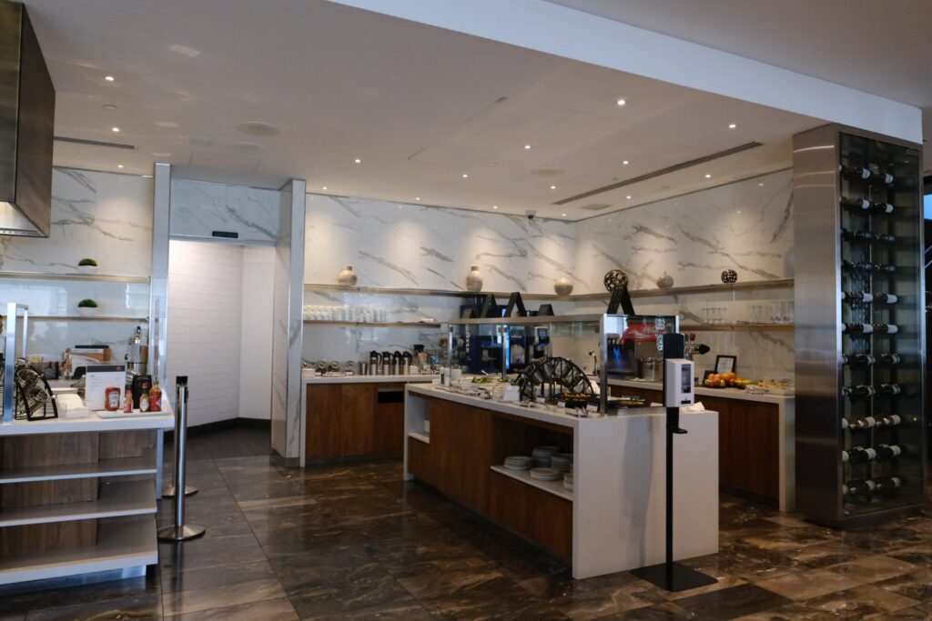 Maine Food area in the Air Canada Maple Leaf lounge