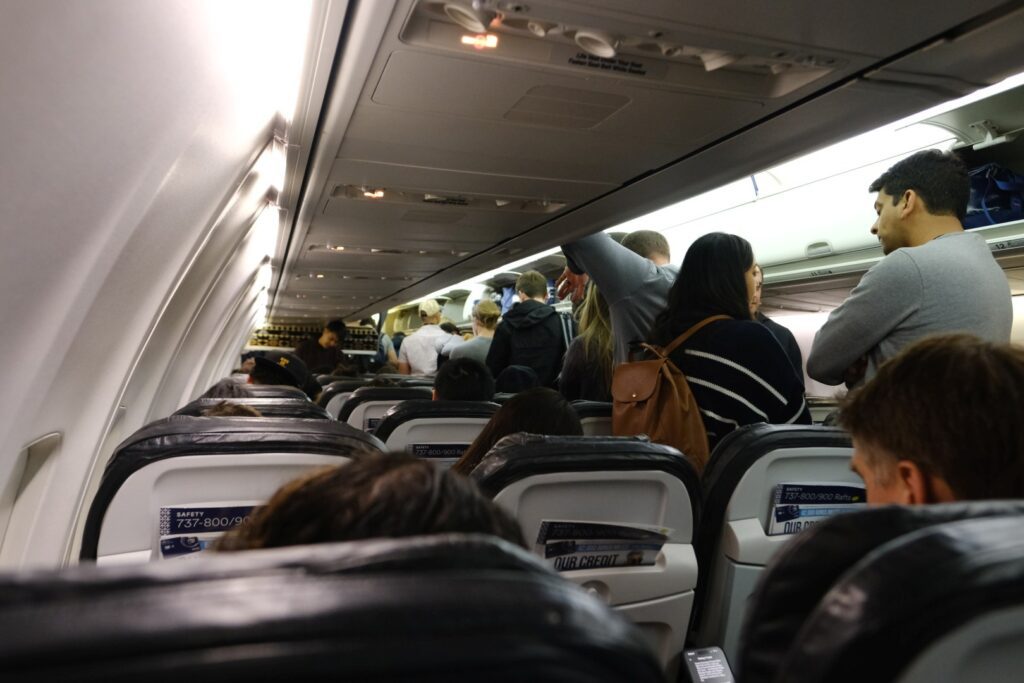 Alaska Airlines economy cabin interior