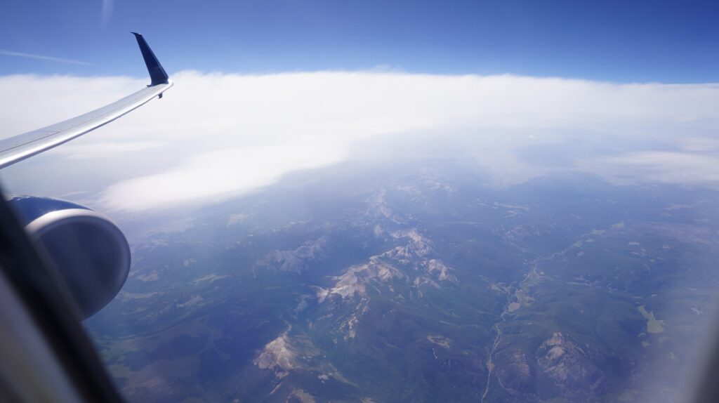 Flying over mountanous Idaho