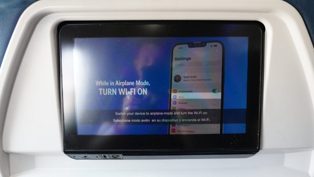 The Delta Domestic business class Wi-Fi instructions
