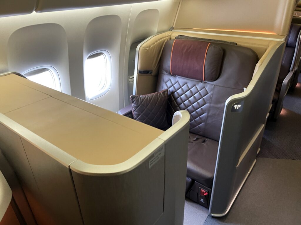 Singapore Airlines First Class seat -maybe next time