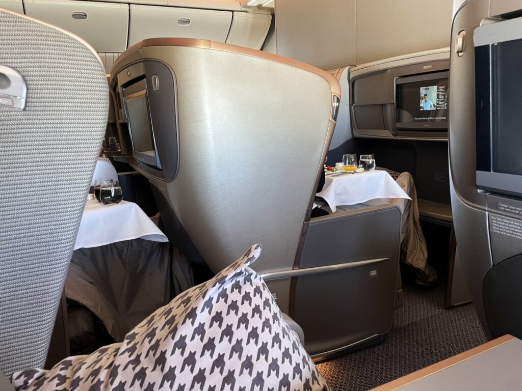 The Singapore Airlines business class seats offer tremendous privacy 