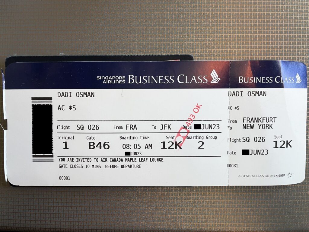 My boarding pass for the flight was hard to get!