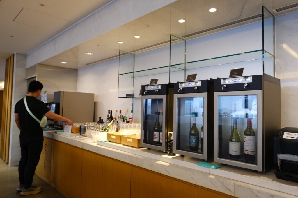 Wine and Sake is available in small fridges