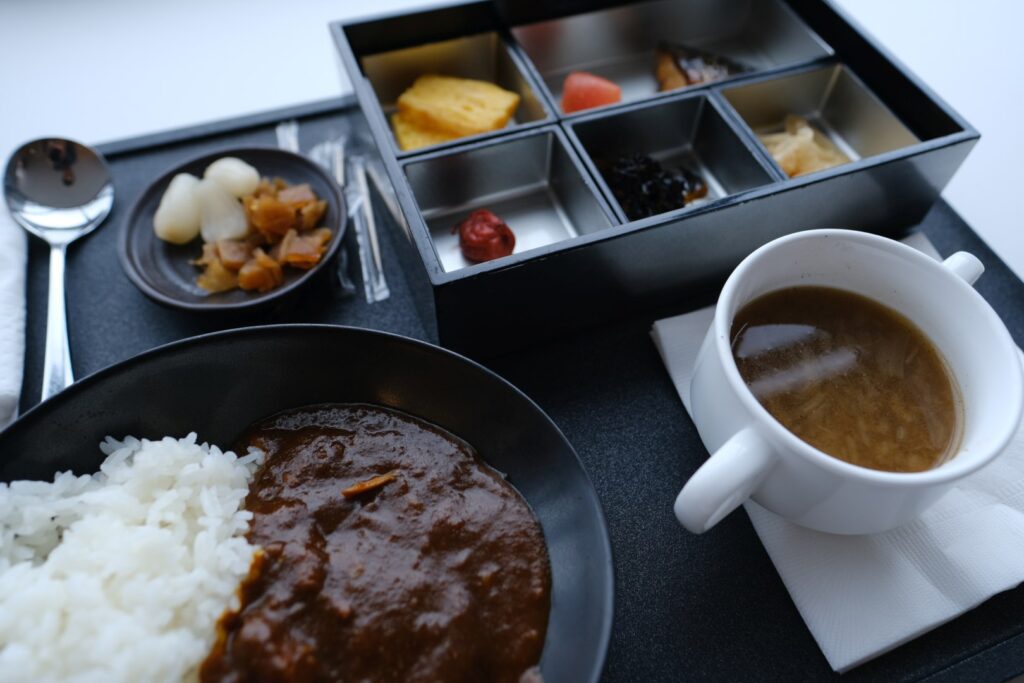 My Onion soup, beef curry and Japanese selection
