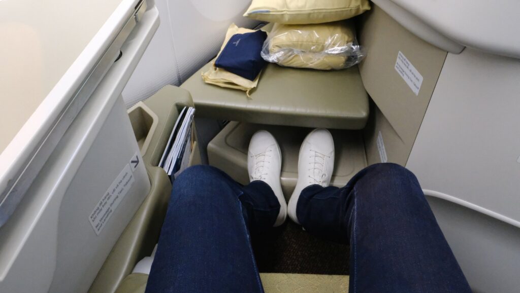 Lots of leg room to stretch my legs during the 12 hour flight