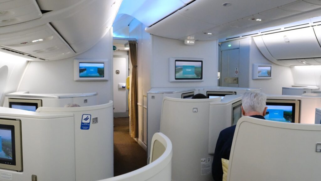 The Vietnam Airlines business class cabin pre departure