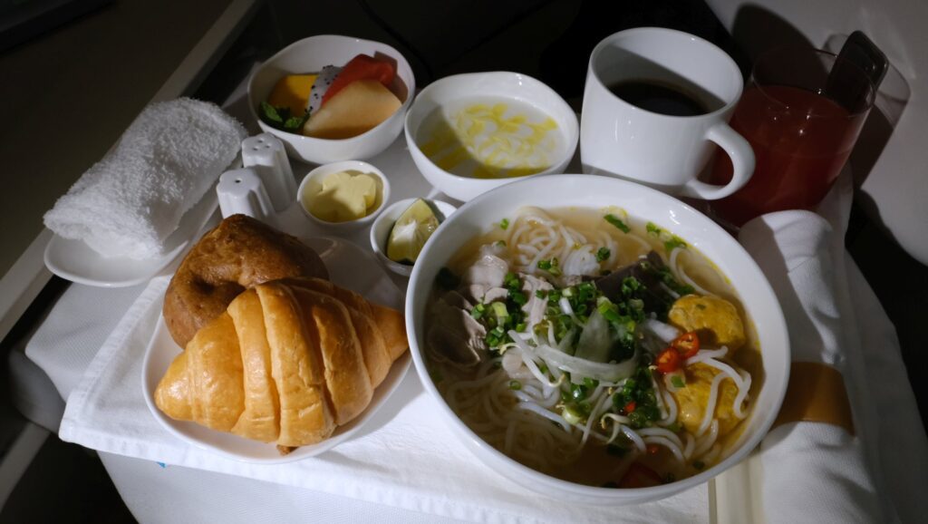 The Vietnam Airlines Business class breakfast tray