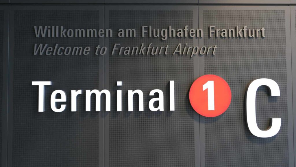 We arrived into Frankfurt Airport Terminal 1 C concourse