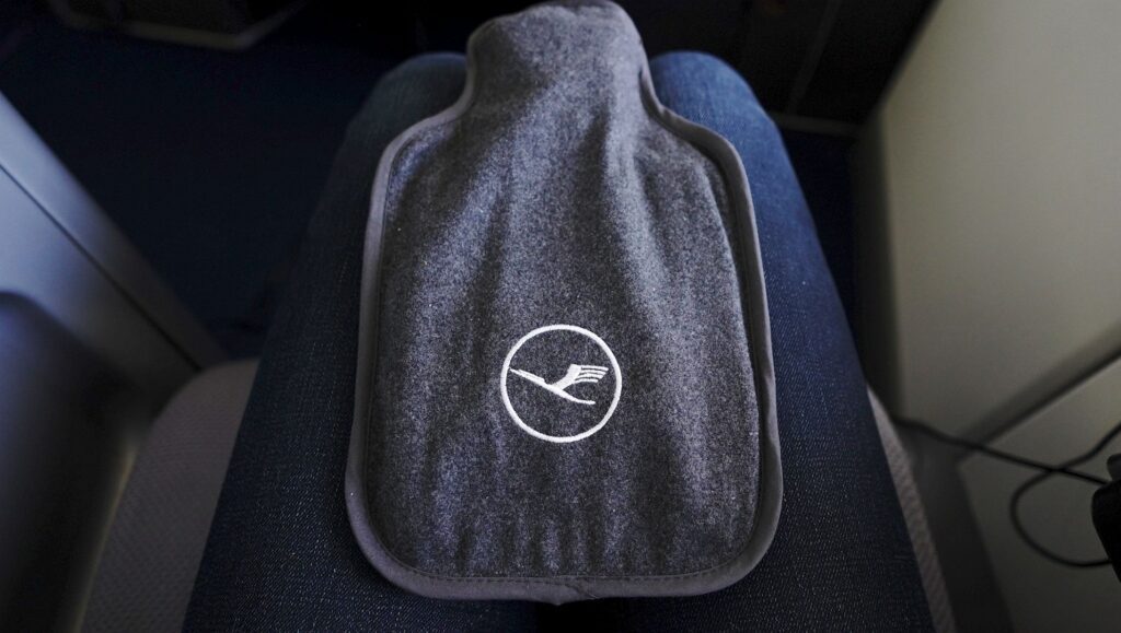 The warming bag I received mid-flight - yes, it was warm!
