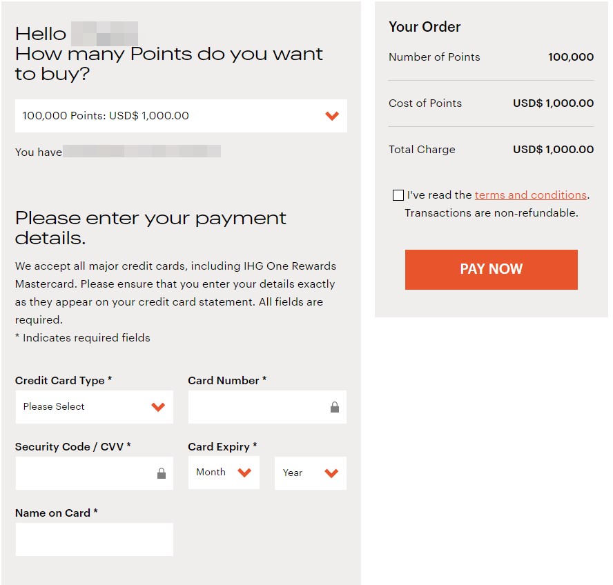 You can purchase IHG points for around 1 cent per point, but wait for a promo.