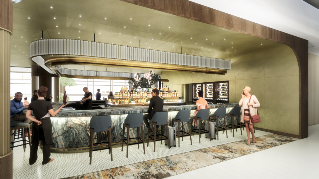 Render of the new Delta JFK Premium lounge bar - image courtesy of Delta