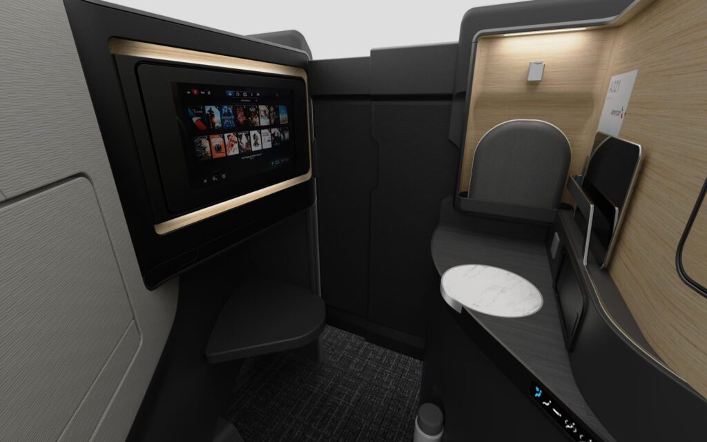 The new Business Class seats on the A321 aircraft (Image courtesy of AA)
