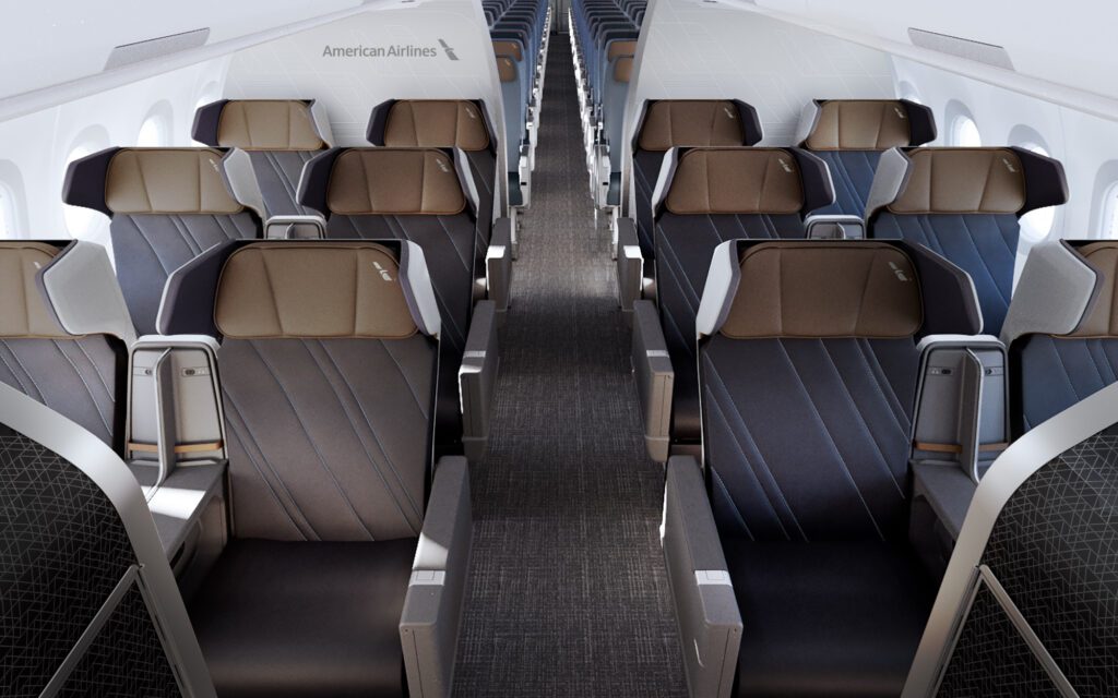 AA premium economy seating on the Airbus A321- image courtesy of AA