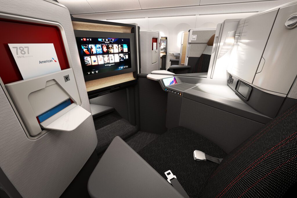 The new American Airlines business class seat is beautiful - image courtesy of American Airlines