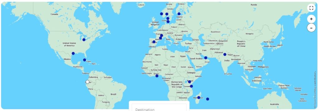The Map of the March 2024 Flying Blue Promo Rewards Destinations