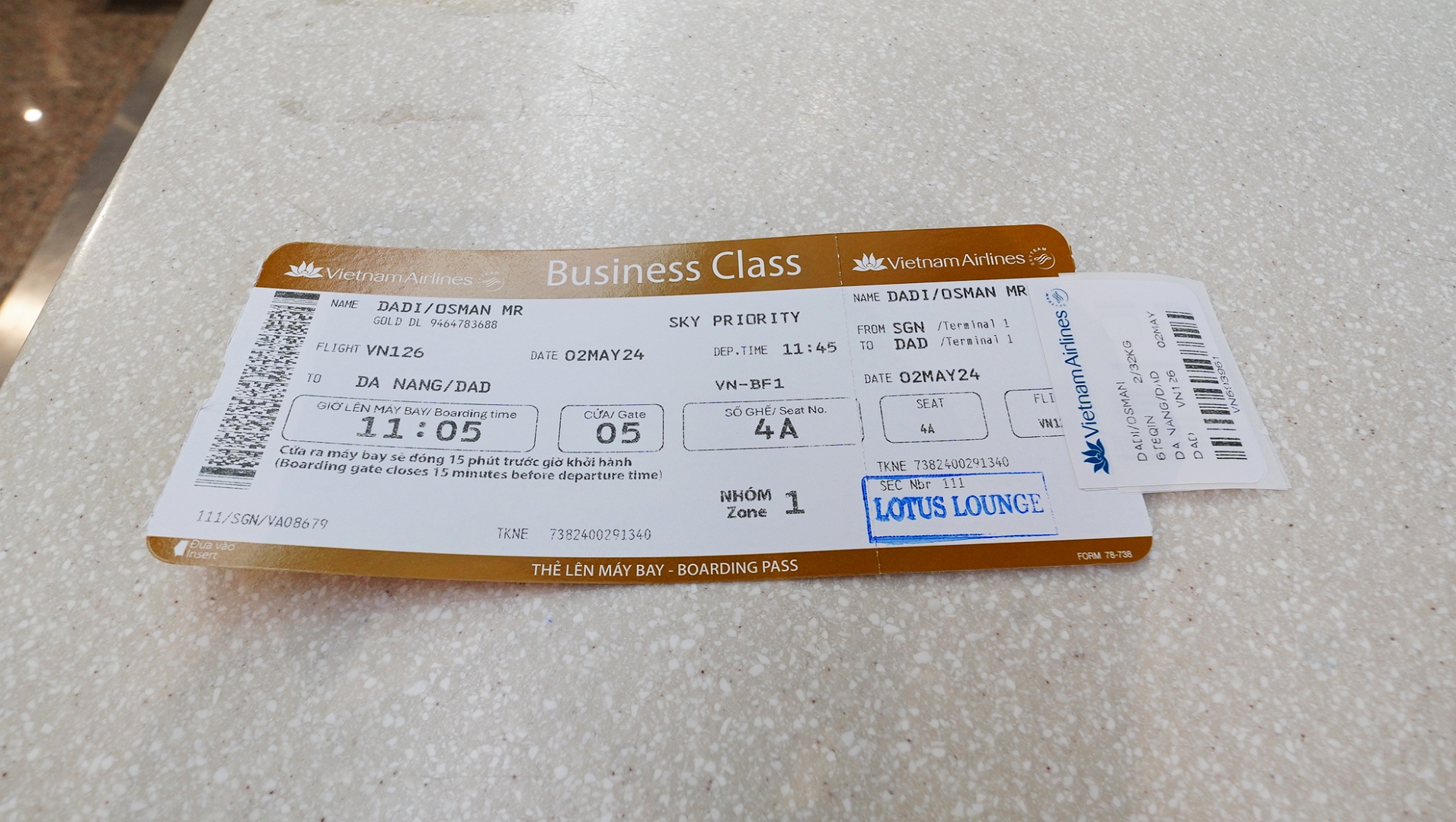 Vietnam Airlines A321 Business Class Ho Chi Minh City to Da Nang